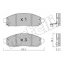 22-0743-0 METELLI Комплект гальмівних колодок дисковий гальм
