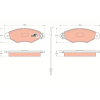 GDB1402 TRW Комплект гальмівних колодок дисковий гальм