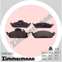 23193.165.1 ZIMMERMANN Комплект гальмівних колодок дисковий гальм