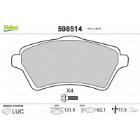 598514 VALEO Комплект гальмівних колодок дисковий гальм