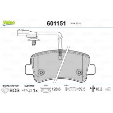 601151 VALEO Комплект гальмівних колодок дисковий гальм