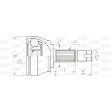 CVJ5709.10 OPEN PARTS Шарнирный комплект, Привідний вал
