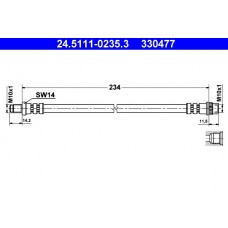 24.5111-0235.3 ATE Гальмівний шланг