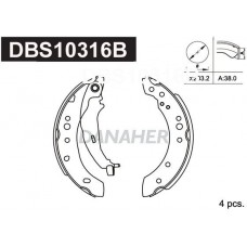 DBS10316B DANAHER Комплект гальмівних колодок