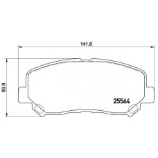 P 49 045 BREMBO Комплект гальмівних колодок дисковий гальм