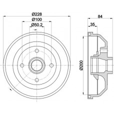 8DT 355 301-551 HELLA Гальмівний барабан