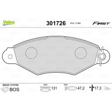 301726 VALEO Комплект гальмівних колодок дисковий гальм