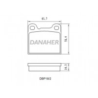 DBP18/2 DANAHER Комплект гальмівних колодок дисковий гальм