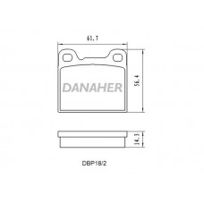 DBP18/2 DANAHER Комплект гальмівних колодок дисковий гальм