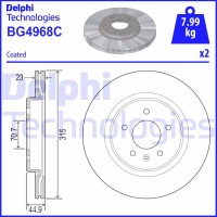 BG4968C DELPHI Гальмівний диск