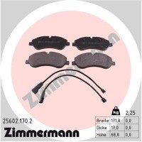 25602.170.2 ZIMMERMANN Комплект гальмівних колодок дисковий гальм