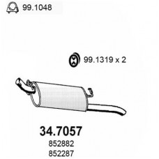 34.7057 ASSO Глушник вихлопних газів кінцевий