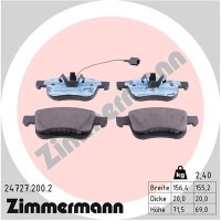 24727.200.2 ZIMMERMANN Комплект гальмівних колодок дисковий гальм