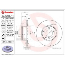 09.A295.11 BREMBO Гальмівний диск