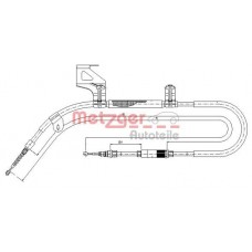 10.9040 METZGER Тросик, cтояночный тормоз