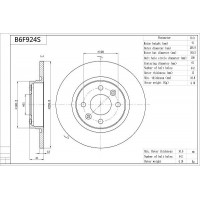 B6F924S AISIN Гальмівний диск