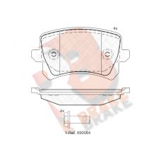 RB1857 R BRAKE Комплект гальмівних колодок дисковий гальм