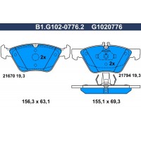 B1.G102-0776.2 GALFER КомплеК т гальмівних колодок, дискове гальмо