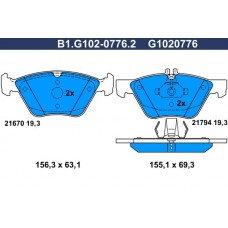 B1.G102-0776.2 GALFER КомплеК т гальмівних колодок, дискове гальмо