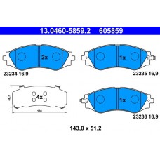13.0460-5859.2 ATE Комплект гальмівних колодок дисковий гальм