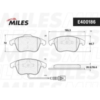 E400186 MILES Комплект гальмівних колодок дисковий гальм