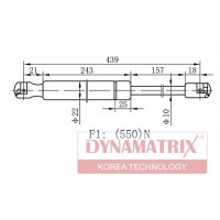 DGS033844 DYNAMATRIX Газова пружина кришка багажника