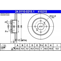 24.0110-0215.1 ATE Гальмівний диск