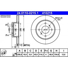 24.0110-0215.1 ATE Гальмівний диск
