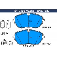 B1.G120-1632.2 GALFER Комплект гальмівних колодок дисковий гальм