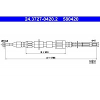 24.3727-0420.2 ATE Тросик, cтояночный тормоз