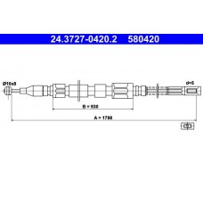 24.3727-0420.2 ATE Тросик, cтояночный тормоз