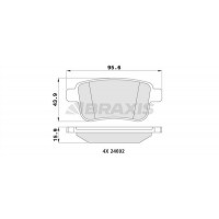 AA0189 BRAXIS Комплект гальмівних колодок дисковий гальм