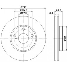 8DD 355 119-661 HELLA Гальмівний диск