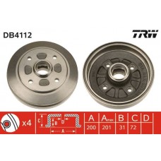 DB4112 TRW Гальмівний барабан