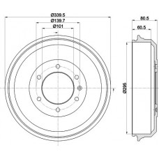 8DT 355 302-961 HELLA PAGID Гальмівний барабан