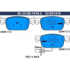 B1.G120-1410.2 GALFER КомплеК т гальмівних колодок, дискове гальмо