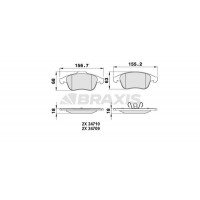 AA0222 BRAXIS КомплеК т гальмівних колодок, дискове гальмо