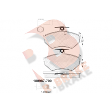 RB0987-700 R BRAKE Комплект гальмівних колодок дисковий гальм