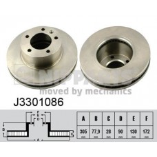 J3301086 NIPPARTS Гальмівний диск