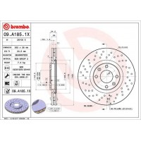 09.A185.1X BREMBO Гальмівний диск