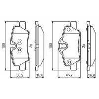 0 986 495 400 BOSCH Комплект гальмівних колодок дисковий гальм