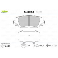 598943 VALEO Комплект гальмівних колодок дисковий гальм