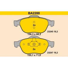 BA2288 BARUM Комплект гальмівних колодок дисковий гальм