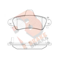 RB1735-204 R BRAKE Комплект гальмівних колодок дисковий гальм