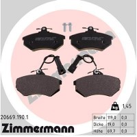 206691901 ZIMMERMANN КомплеК т гальмівних колодок, дискове гальмо