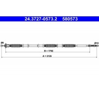 24.3727-0573.2 ATE Тросик, cтояночный тормоз