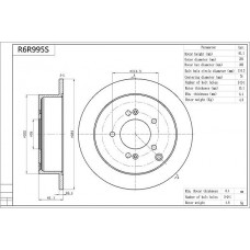 R6R995S AISIN Гальмівний диск