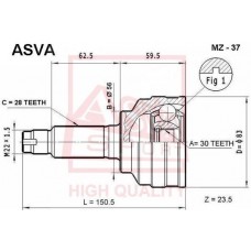 MZ-37 ASVA Шарнирный комплект, Привідний вал