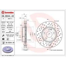 09.B344.4X BREMBO Гальмівний диск