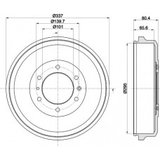 8DT 355 302-661 HELLA PAGID Гальмівний барабан
